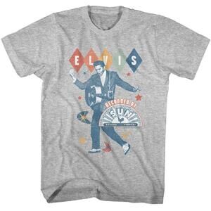 Elvis Presley Sun Records Retro Shapes Gray Heather T Shirt